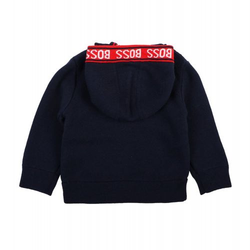 Toddler Navy Hybrid Zip Through Knitted Jacket 98731 by BOSS from Hurleys