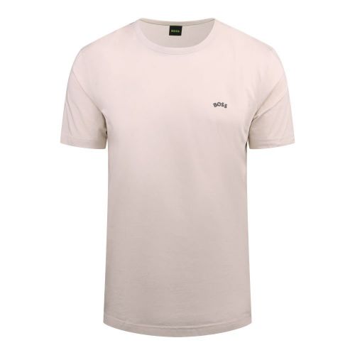 Mens Open White Tee Curved S/s T Shirt 121552 by BOSS from Hurleys