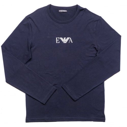 Mens Marine Chest Logo Crew L/s Tee Shirt 66873 by Emporio Armani from Hurleys