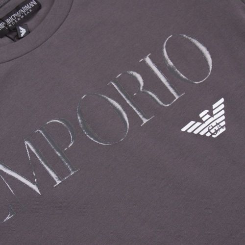 Mens Anthracite Megalogo Slim S/s T Shirt 19993 by Emporio Armani Bodywear from Hurleys
