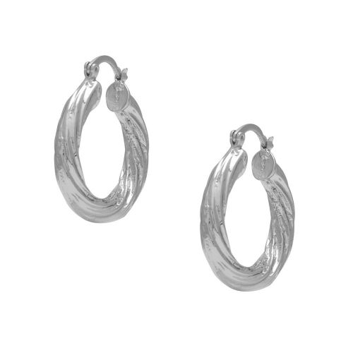 Womens Silver Vieanit Hoop Earrings 92835 by Vila from Hurleys