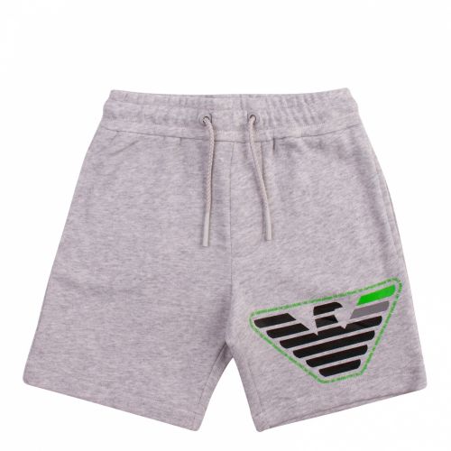 Boys Grey Melange Eagle Patch Sweat Shorts 57411 by Emporio Armani from Hurleys