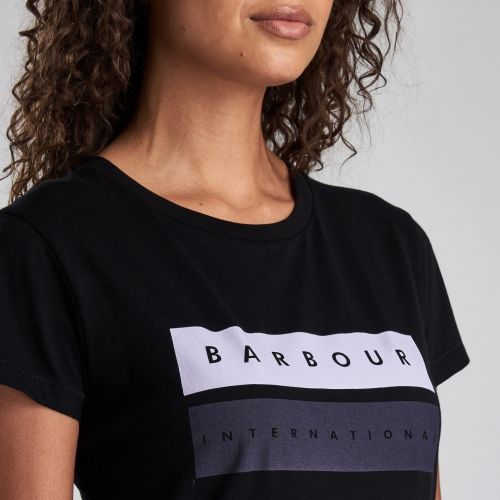 Womens Black Garrow S/s T Shirt 46629 by Barbour International from Hurleys
