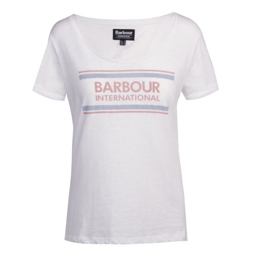 Womens White Perez S/s T Shirt 38677 by Barbour International from Hurleys