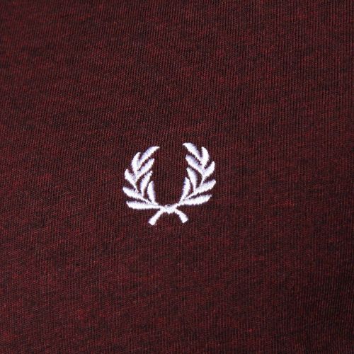 Mens Mahogany Marl Crew Neck S/s Tee Shirt 12150 by Fred Perry from Hurleys