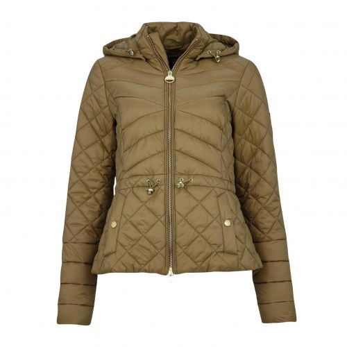 Womens Army Green Drifting Hooded Quilted Jacket 81951 by Barbour International from Hurleys