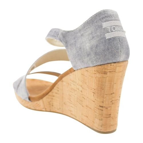 Womens Slate Blue Twill Clarissa Wedges 8676 by Toms from Hurleys