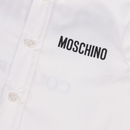 Boys Optical White Branded L/s Shirt 47356 by Moschino from Hurleys