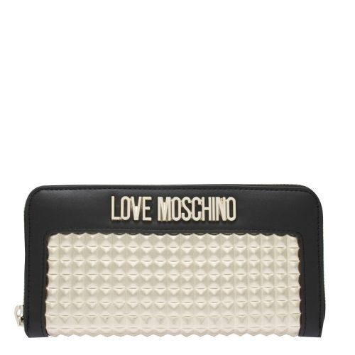 Womens Black Gold Textured Purse 41350 by Love Moschino from Hurleys