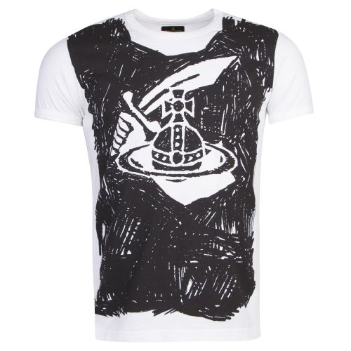 Anglomania Mens White Scribble Orb Classic S/s T Shirt 20689 by Vivienne Westwood from Hurleys