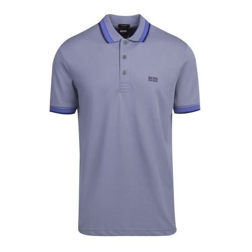 Athleisure Mens Blue Grey Paddy Regular Fit S/s Polo Shirt 80805 by BOSS from Hurleys