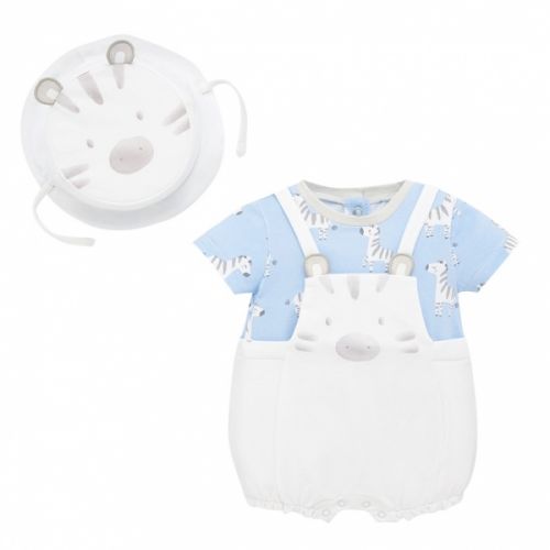 Baby Blue Bay Animal Dungaree & Hat Set 58190 by Mayoral from Hurleys