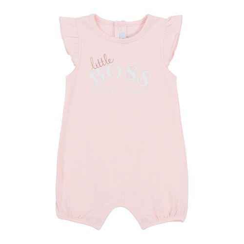 Baby Pink Cap Sleeve Romper 83876 by BOSS from Hurleys