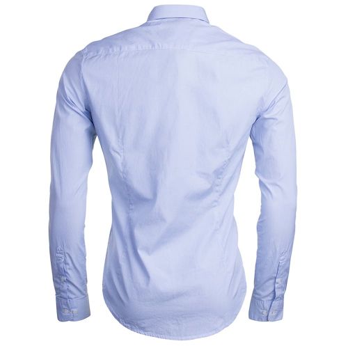 Mens Light Blue Print Regular Fit L/s Shirt 11051 by Armani Jeans from Hurleys