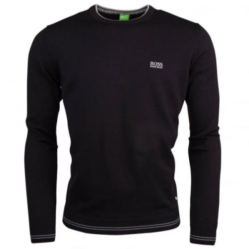 Mens Black Rime Crew Knitted Jumper 15196 by BOSS from Hurleys