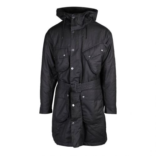 Mens Black Brookdale Waxed Parka Coat 97456 by Barbour International from Hurleys