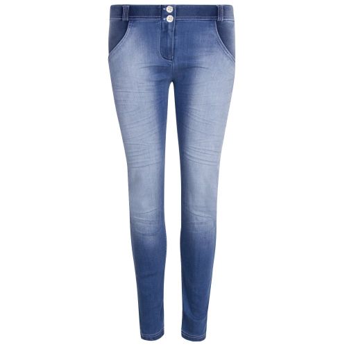 Womens Blue Crinkle Mid Rise Skinny Jeans 26102 by Freddy from Hurleys