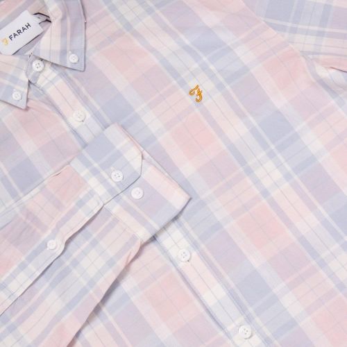Mens Blossom Pink Ashtead Check Slim L/s Shirt 27594 by Farah from Hurleys