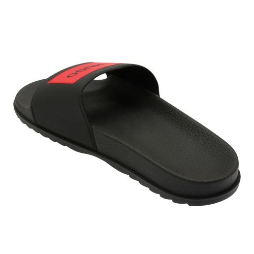 Mens Black Match Patch Slides 92856 by HUGO from Hurleys