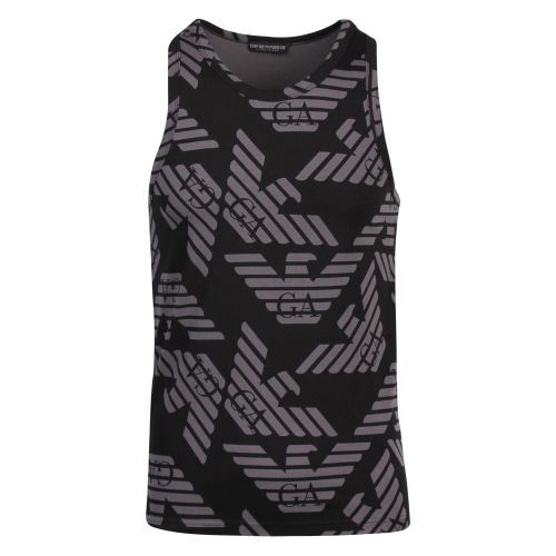 Mens Black/Grey Eagle Printed Vest Top 58794 by Emporio Armani Bodywear from Hurleys