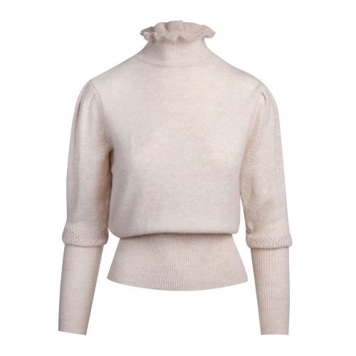 Womens Birch Viremsi Frill Neck Knitted Jumper 77718 by Vila from Hurleys