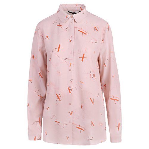 Womens Pink Printed Button Through Blouse 108111 by Armani Exchange from Hurleys