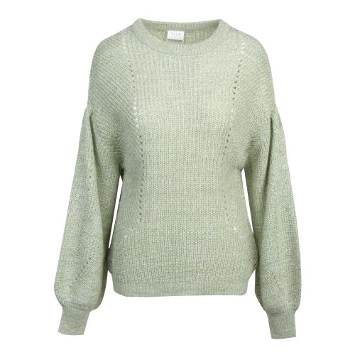 Womens Loden Frost Visee Balloon Sleeve Knitted Jumper 57649 by Vila from Hurleys