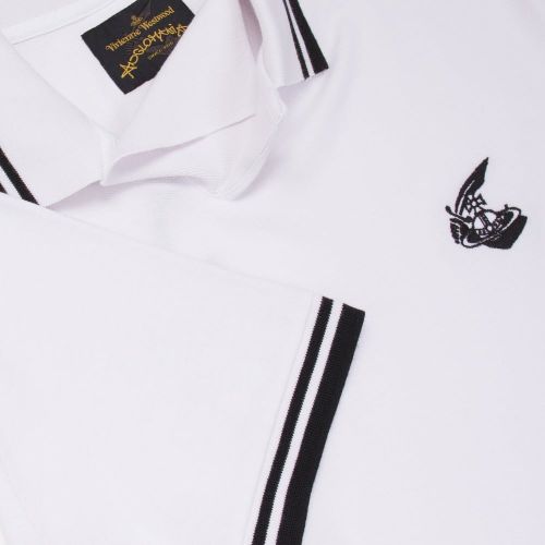 Anglomania Mens White Pique S/s Polo Shirt 20674 by Vivienne Westwood from Hurleys