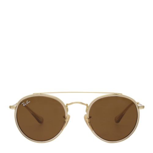 Junior Gold RJ9647S Round Double Bridge Sunglasses 60001 by Ray-Ban from Hurleys