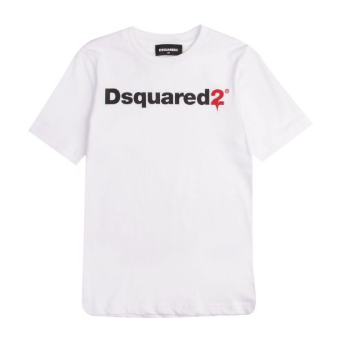 Boys White Branded S/s T Shirt 78618 by Dsquared2 from Hurleys