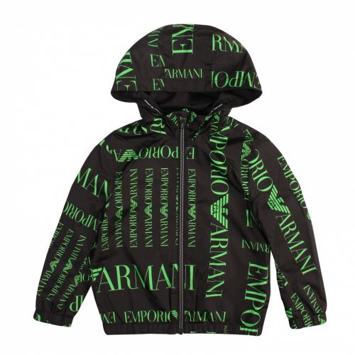 Boys Black/Green Large Logo Reversible Hooded Jacket 57373 by Emporio Armani from Hurleys
