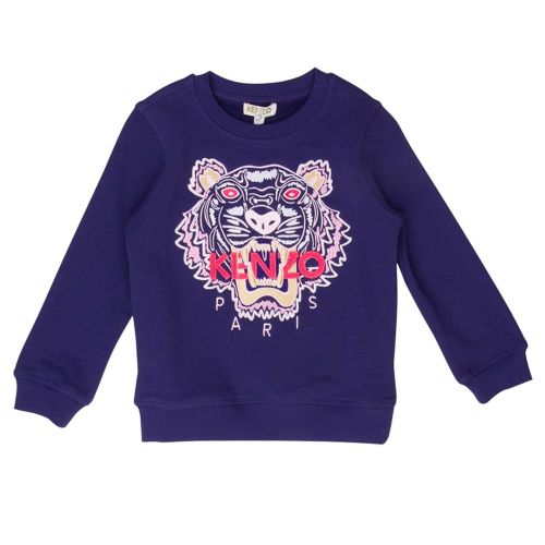Girls Blue Tiger 4 Sweat Top 18281 by Kenzo from Hurleys