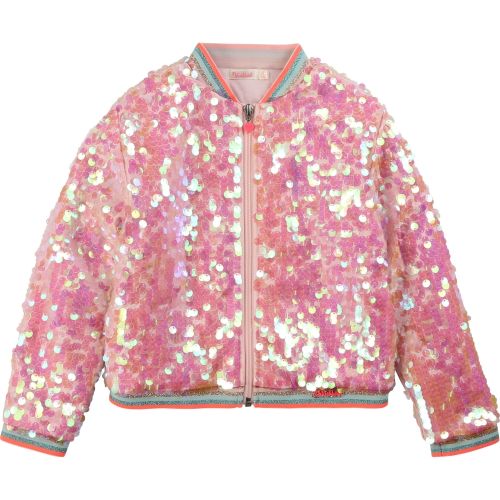 Girls Pink Sequin Bomber Jacket 55751 by Billieblush from Hurleys