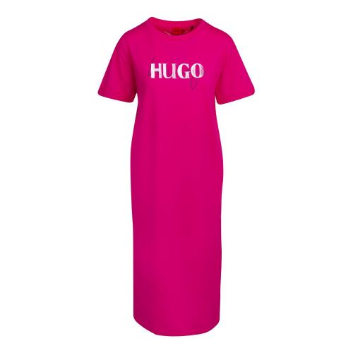 Womens Bright Pink Naily Midi Jersey Dress 88291 by HUGO from Hurleys