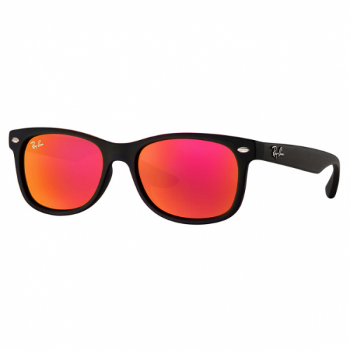 Junior Matte Black & Red RJ9052S Wayfarer Sunglasses 49507 by Ray-Ban from Hurleys