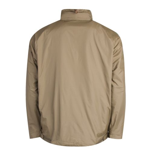 Mens Dark Khaki Half Zip Hooded Jacket 32024 by Fred Perry from Hurleys