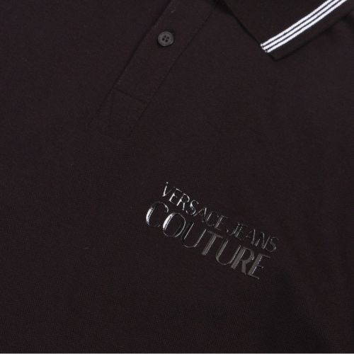 Mens Black Branded Tipped Collar L/s Polo Shirt 51280 by Versace Jeans Couture from Hurleys