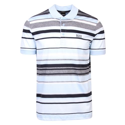 Athleisure Mens Light Blue Paddy 3 Stripe Regular Fit S/s Polo Shirt 45125 by BOSS from Hurleys
