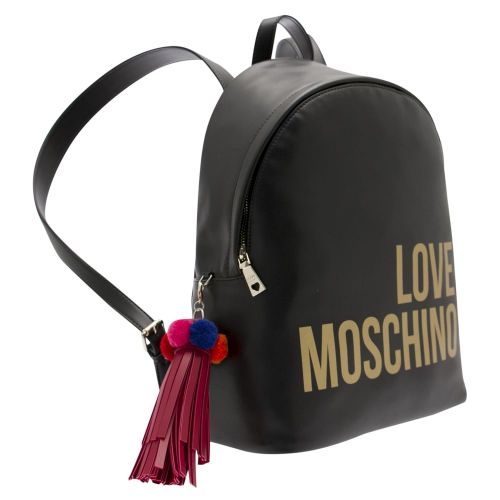 Womens Black Logo Backpack 21470 by Love Moschino from Hurleys