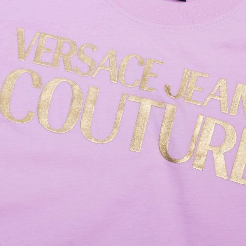 Womens Light Pink Gold Logo Foil Slim Fit S/s T Shirt 84627 by Versace Jeans Couture from Hurleys