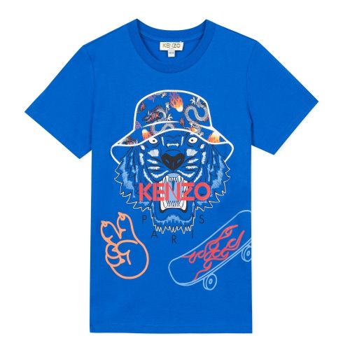 Boys King Blue Iconic Cool Tiger S/s T Shirt 73257 by Kenzo from Hurleys