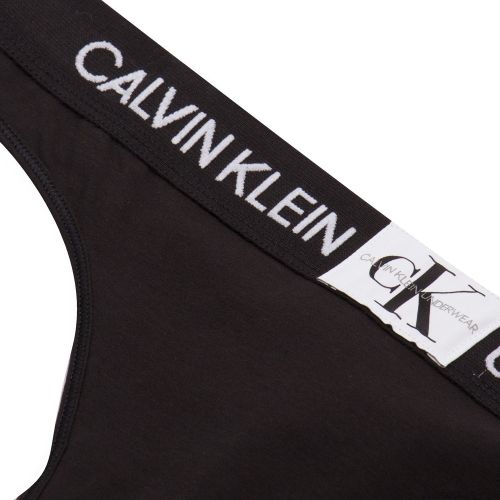 Womens Black Logo Band Thong 28942 by Calvin Klein from Hurleys
