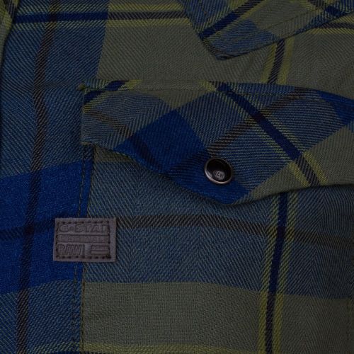 Mens Indigo & Dark Bronze Tacoma Check L/s Shirt 64107 by G Star from Hurleys