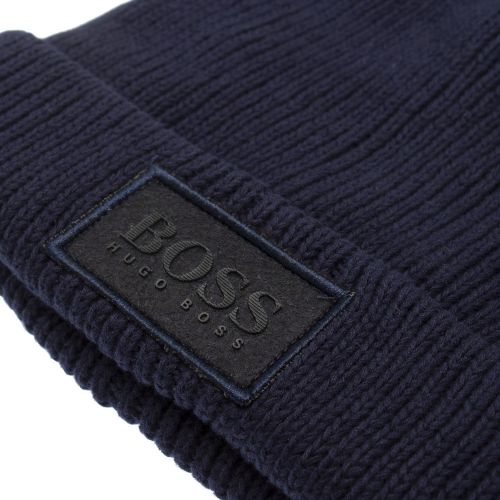 Boys Navy Branded Tab Knitted Hat 75667 by BOSS from Hurleys