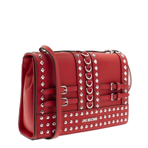Womens Red Studded Shoulder Bag 31699 by Love Moschino from Hurleys