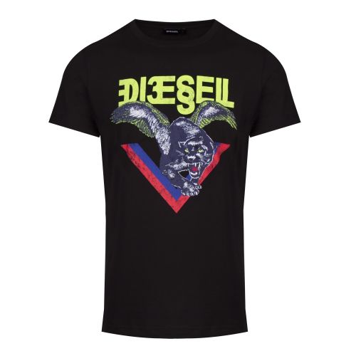 Mens Black T-Diego-A4 Animal S/s T Shirt 42996 by Diesel from Hurleys