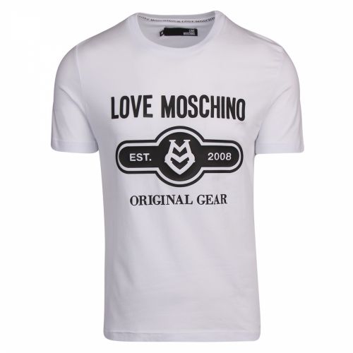 Mens Optical White Chest Panel Logo Slim Fit S/s T Shirt 39373 by Love Moschino from Hurleys