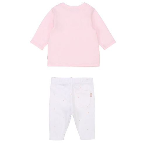 Baby Pink/White Logo L/s T Shirt & Leggings Set 75244 by BOSS from Hurleys