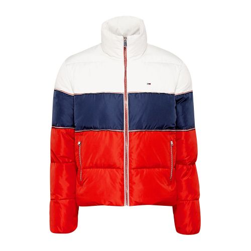 Womens White/Navy/Red Colourblock Padded Jacket 76207 by Tommy Jeans from Hurleys
