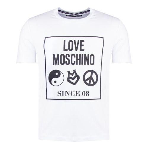 Mens Optical White Logo Symbol Slim Fit S/s T Shirt 31637 by Love Moschino from Hurleys